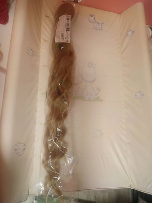 Ponytail clip-in synthetic hair 70 cm blonde, new