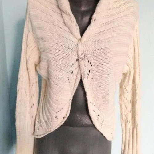 WE Clothing Cream Knit Open Cardigan Bolero Unisize like new