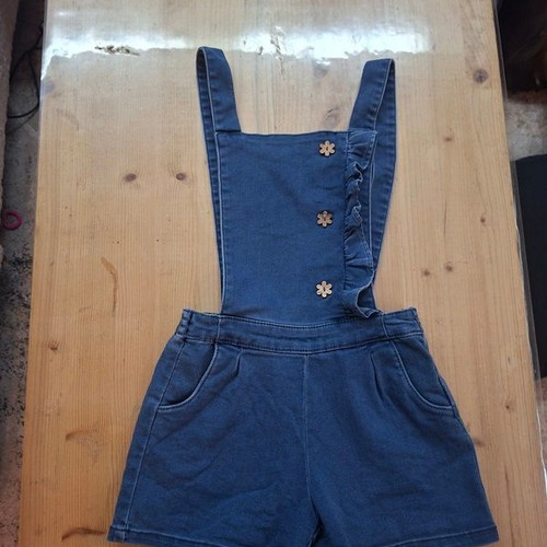 Denim short overalls for girls 10 years old like new, pack of 2