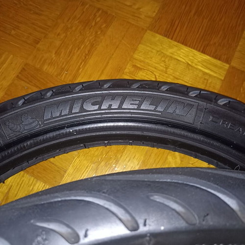 Michelin Pilot Street motorcycle tires used, pair 70/90/17 front 80/90/17 rear