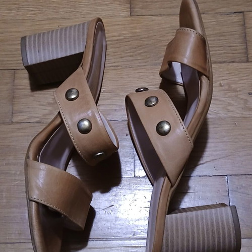 Carad leather women's mules size 36 like new, beige and brown