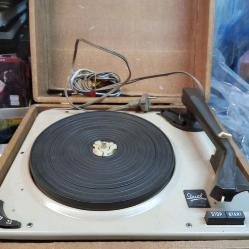 Dual record player used without needle Greek made suitcase model