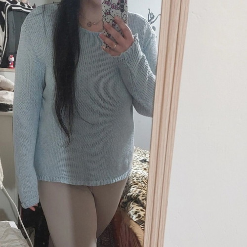Blue knitted sweater