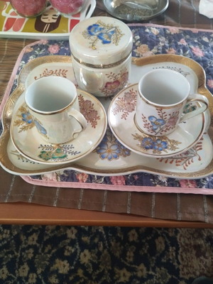 Handmade tea cup set like new, antiques