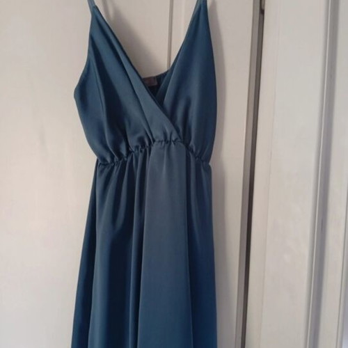 Short satin dress, blue and grey, size S