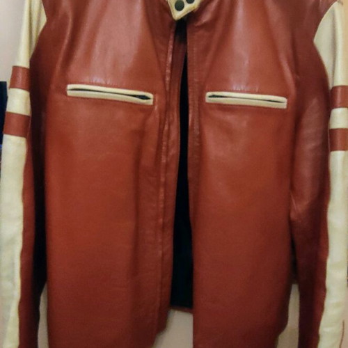 Replay leather jacket used, size XL, orange