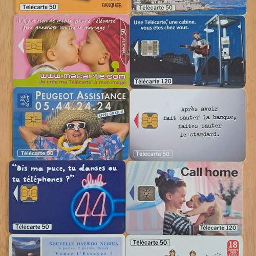 French phone cards used, lot of 103 different