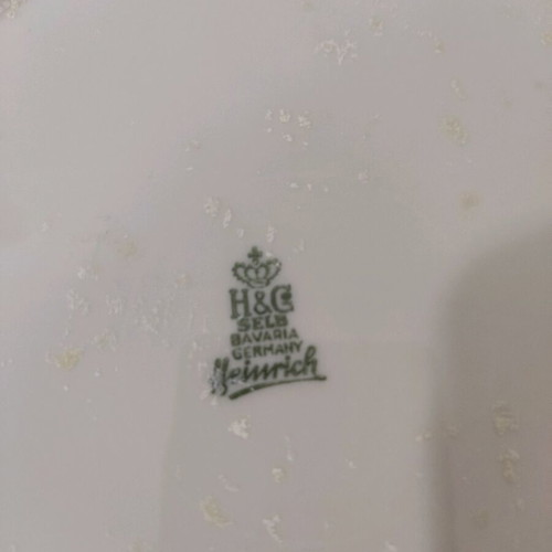 H&C Heinrich porcelain decorative plate used with gold border