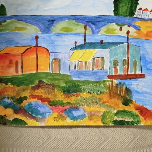 Acrylic painting handmade on paper without frame like new