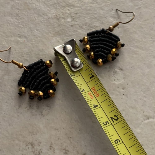 Triangle macrame earrings new handmade