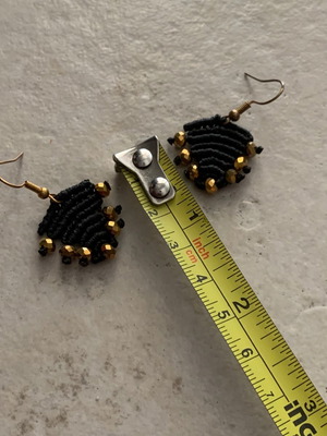 Triangle macrame earrings new handmade