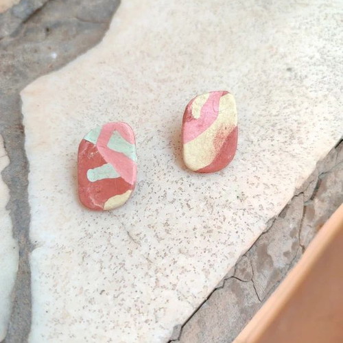 Clay earrings new, handmade stud