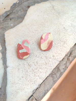 Clay earrings new, handmade stud