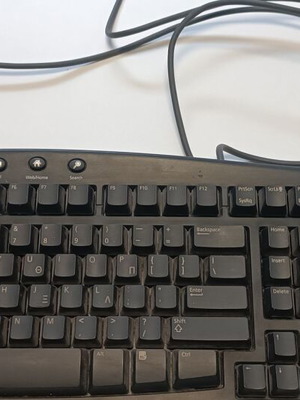 Microsoft keyboard with cable used, black