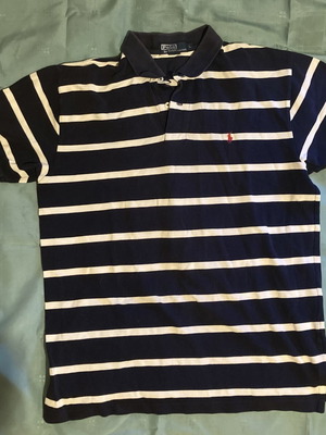 Polo shirt Large like new, white and blue