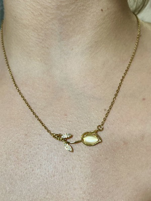 Rose necklace gold color like new