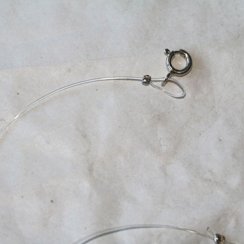 Pendant with crystal and invisible cord sterling silver 925 new