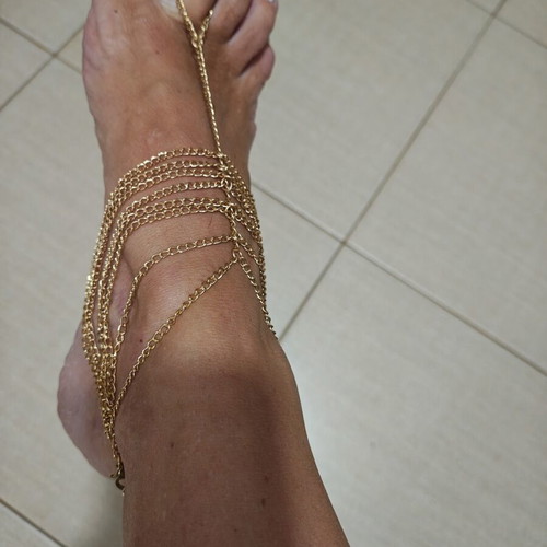 Gold anklet accessory chain