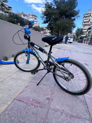 Ποδήλατο BMX Style 24 ιντσών μπλε σαν καινούργιο με βοηθητικές ρόδες και κουδουνάκι