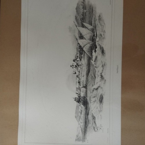 Engravings in wooden frame set of 3 like new