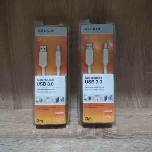 Belkin USB 3.0 cables pack, USB A to USB B, 3 meters, new, 2 pieces