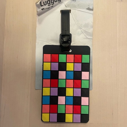 Luggage tag colorful new with address label