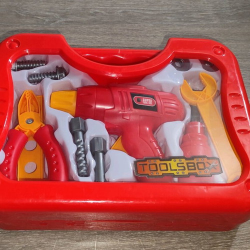 Children's Tool Set New In Red Plastic Case