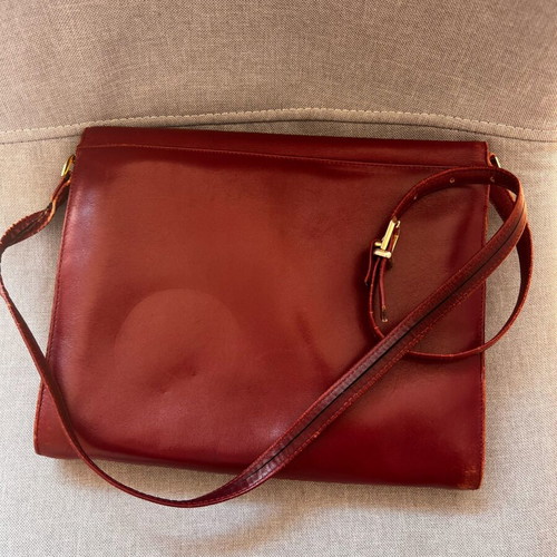 Valentino leather shoulder bag refurbished, vintage red
