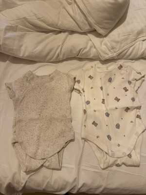 2 short-sleeve baby rompers 3-6 months, new
