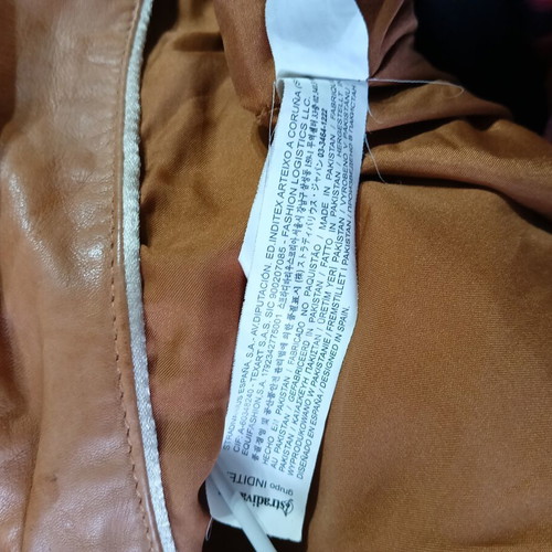 Stradivarius women's leather jacket used, beige, size L