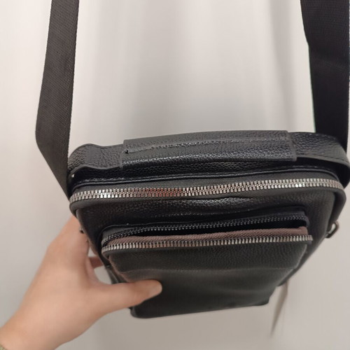 Verde men's crossbody bag new, black, faux leather