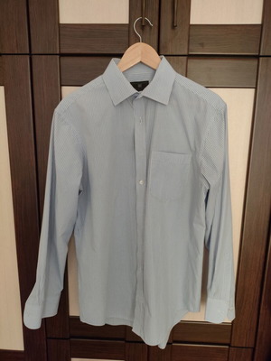 Marks & Spencer dress shirt, size L, white and turquoise
