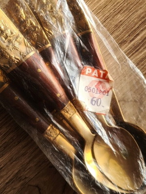 Siamese Antique Dessert Spoon Set, New, 6 Pieces