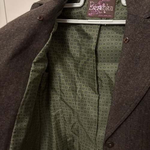 Bershka Wool Jacket like new, brown with green lining