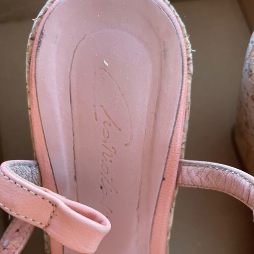 Chaniotakis leather platform sandals, pink, size 37