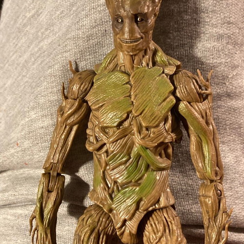 Marvel Legends Evolution of Groot figure like new with baby Groot in pot