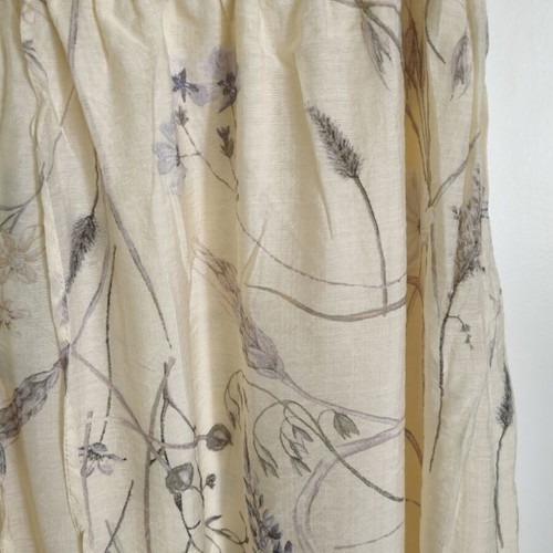 H&M Maxi Floral Skirt with Viscose Size M new, pastel yellow beige