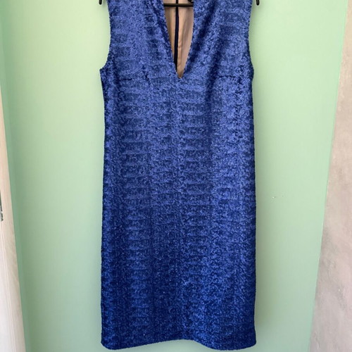 Mi-Rō electric blue sequin dress used, midi length