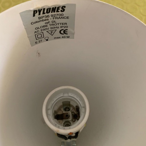 Pylones French vintage lamp used, max height 43 cm