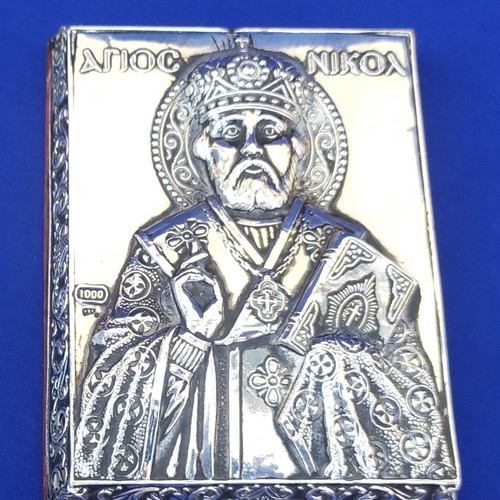 Silver Religious Icons Set used, 1000 & 950 purity, metal alloy