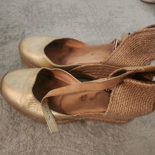 Gold platform espadrilles used, size 38