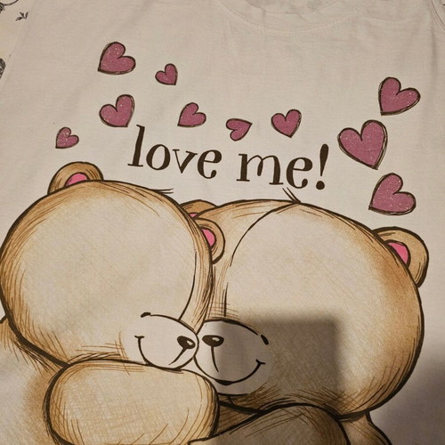 Forever Friends nightdress L/XL like new, white with pink hearts