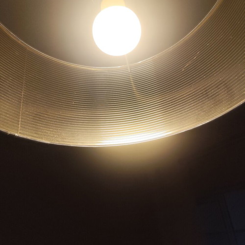 Ceiling light used, brown with gold interior