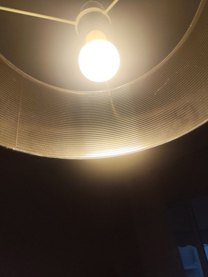 Ceiling light used, brown with gold interior