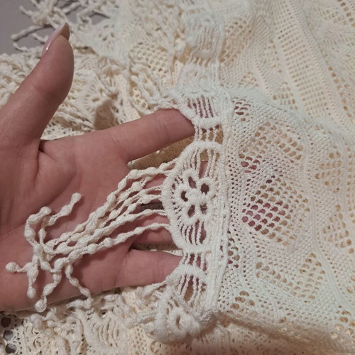 Kaftan beachwear short asymmetrical lace beige like new