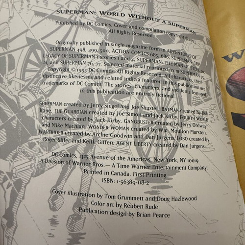 Death of Superman saga used, set of three volumes with English text