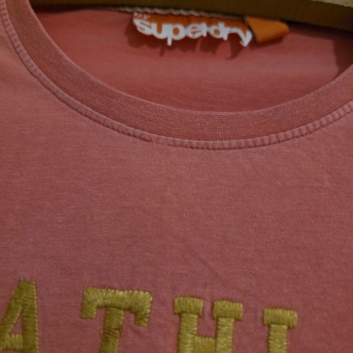 Superdry cotton t-shirt XXL pink new with yellow prints