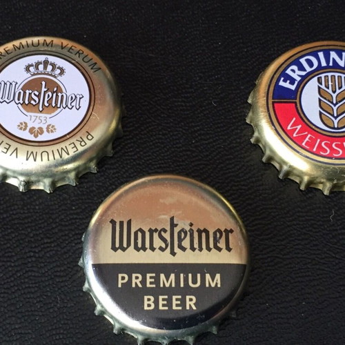 Beer caps from Germany used, set of 3