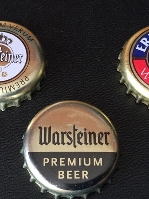 Beer caps from Germany used, set of 3