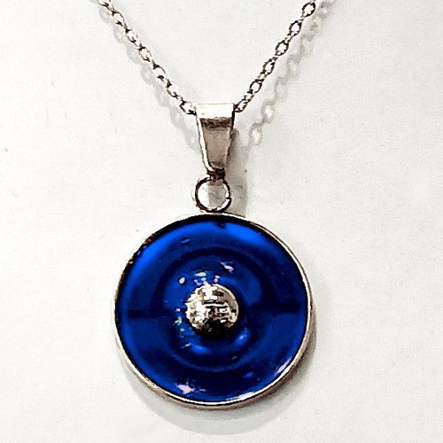 Glacies et Aqua necklace silver color with blue enamel, new